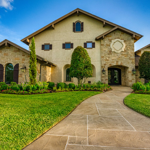 Enhance concrete entryway with carvestone decorative overlay product design idea