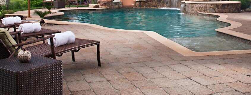 Durable and long lasting paver hardscape solution stone pool deck