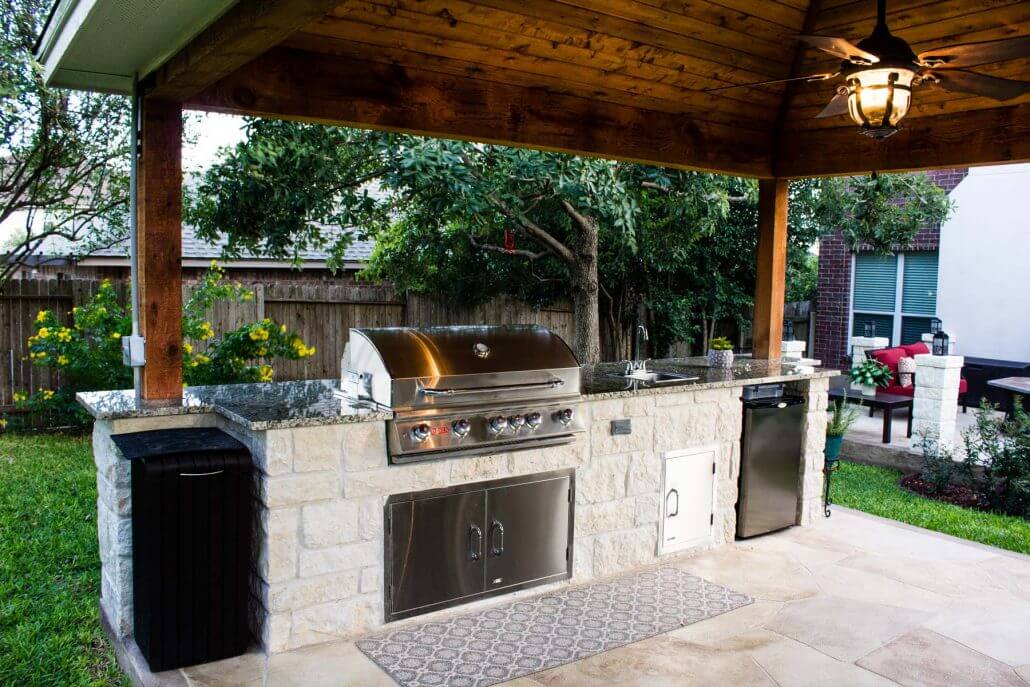 Outdoor Living kitchens, fire pits, pergolas, and pool decks