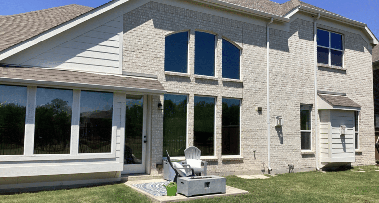 Backyard patio concrete design with covered pergola and outdoor living space