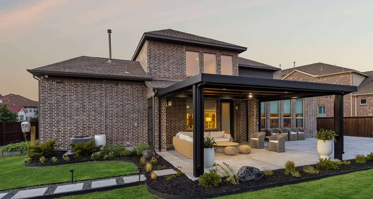 After view of covered patio with backyard seating