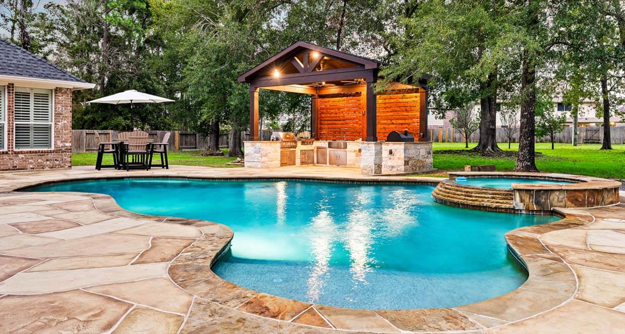 custom carvestone pool deck modified concrete overlay renovation flagstone design