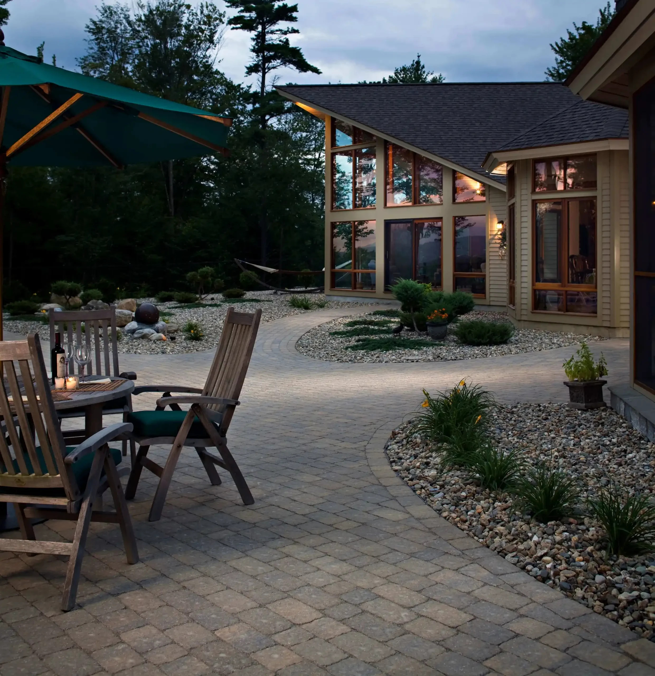 natural stone paver patio design in austin texas