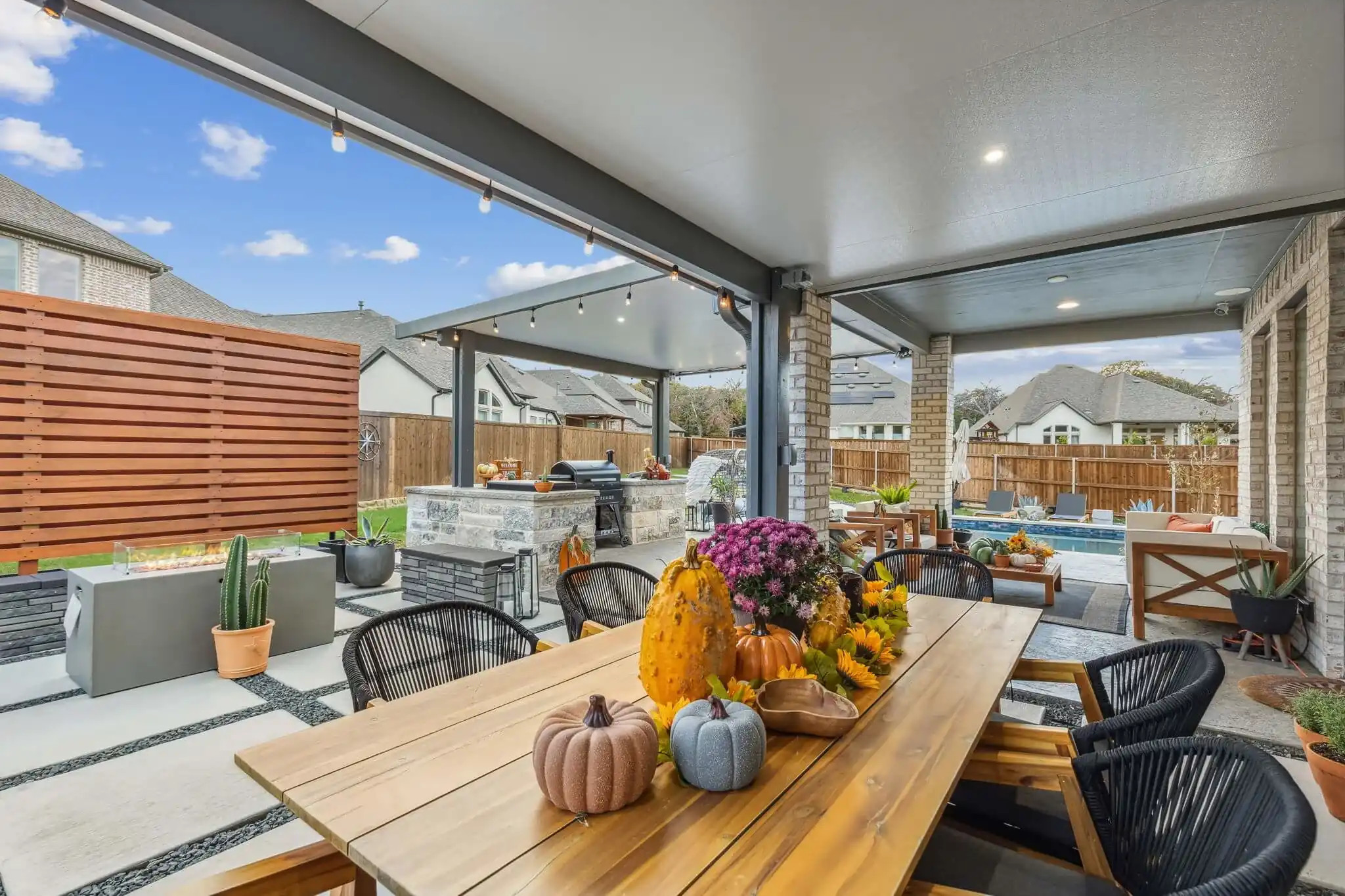 detached patio privacy wall cedar, allied outdoor solutions