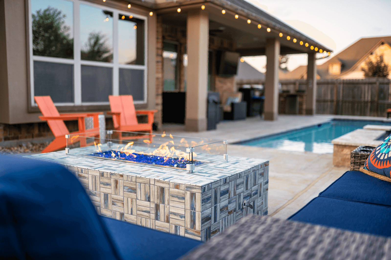 basketweave porcelain tile custom fire table design, allied outdoor solutions
