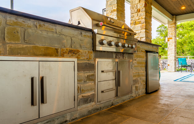 chopped stone outdoor grill island custom design