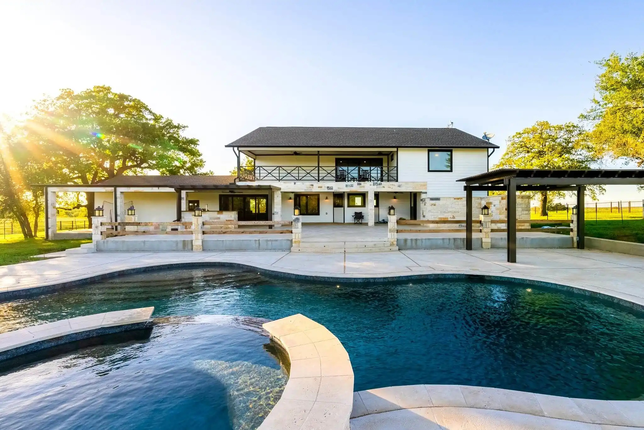 modern concrete pool patio concept, allied outdoor solutions in texas